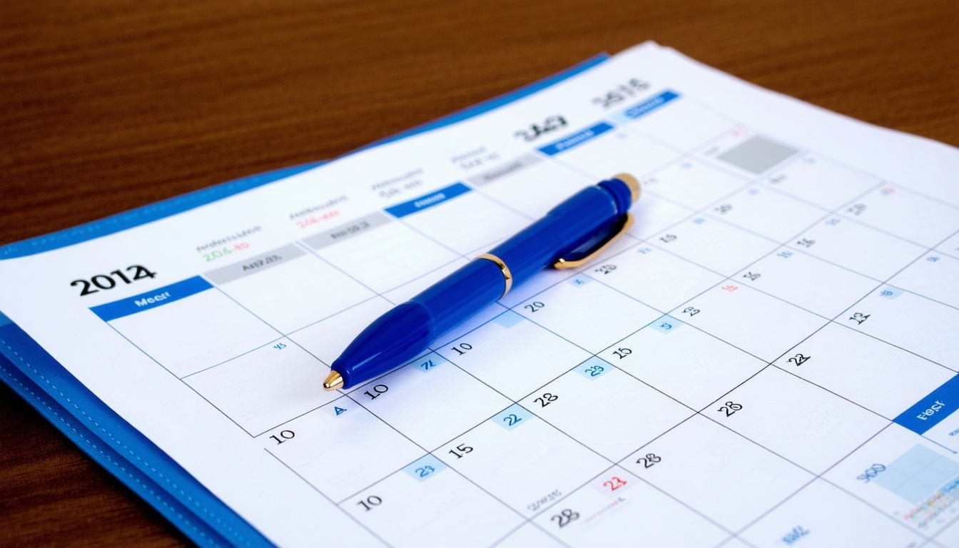 カレンダーにミーティングを予約する様子